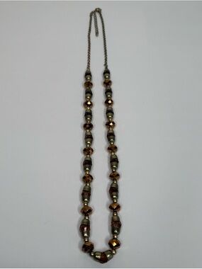 NECKLACE GOLD & BRONZE BEADS